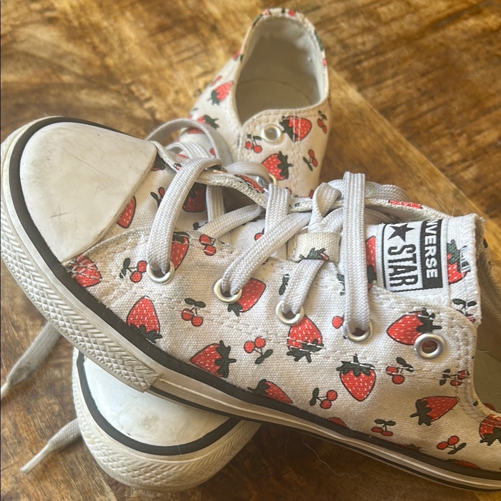 Converse Kids White Strawberry Sneakers